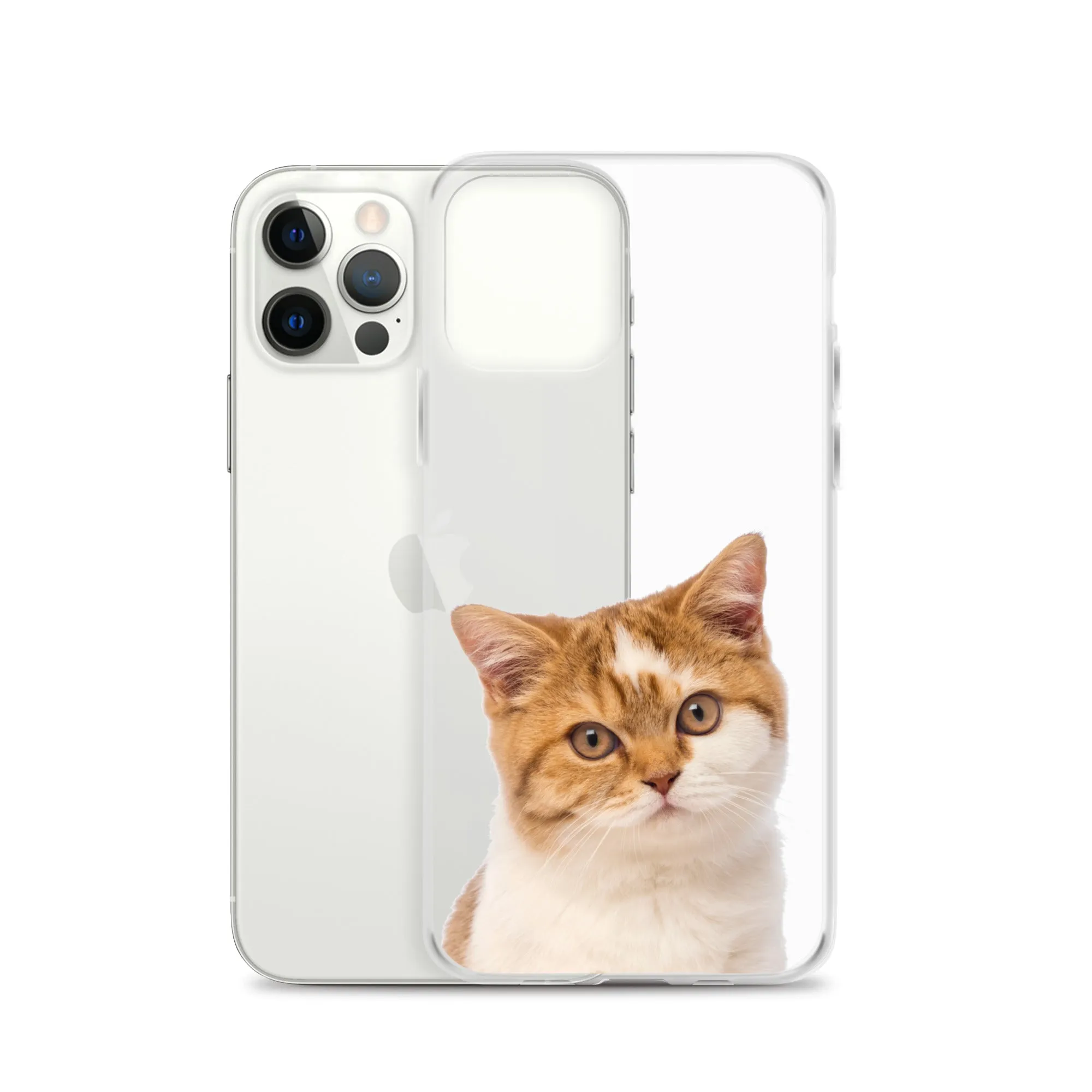 Custom Cat Clear iPhone 14 Pro Max Case, Personalized Photo Pet Gift iPhone 13 12 11 Mini SE XS Max XR X 8 7 Plus Transparent