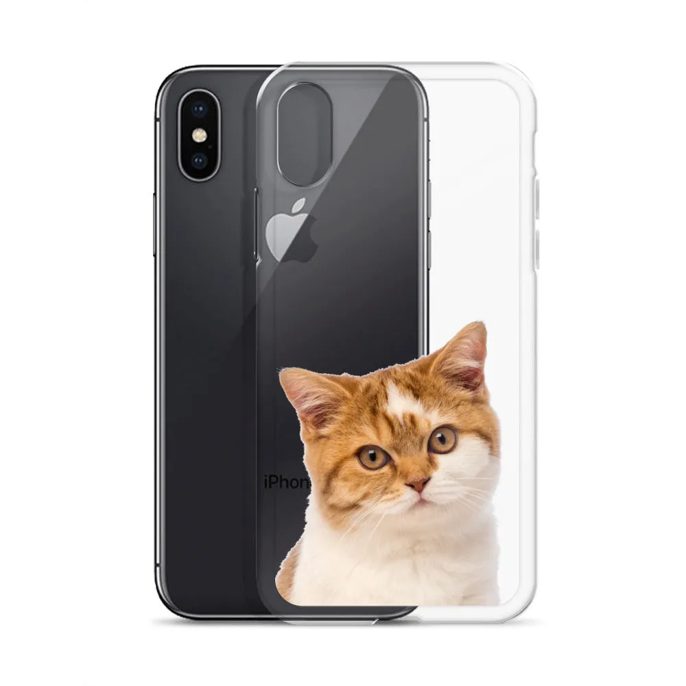 Custom Cat Clear iPhone 14 Pro Max Case, Personalized Photo Pet Gift iPhone 13 12 11 Mini SE XS Max XR X 8 7 Plus Transparent