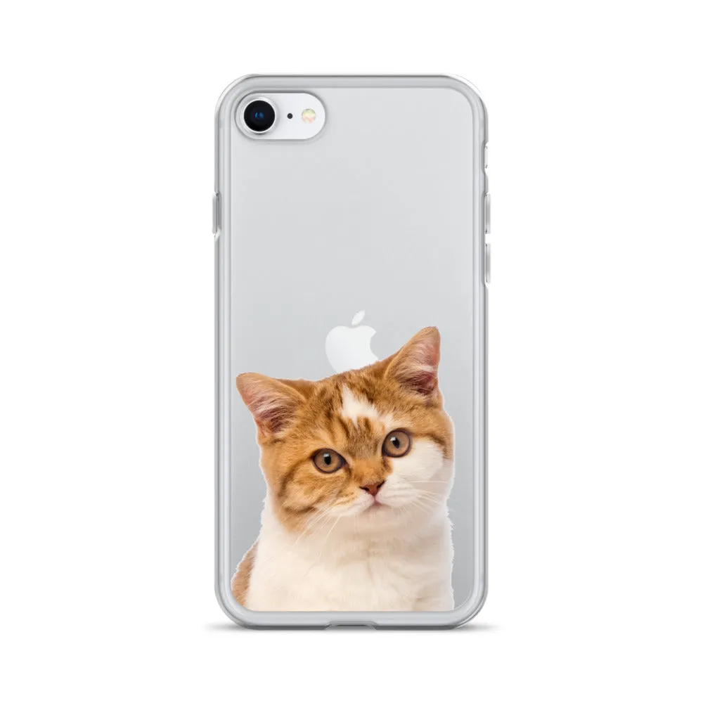 Custom Cat Clear iPhone 14 Pro Max Case, Personalized Photo Pet Gift iPhone 13 12 11 Mini SE XS Max XR X 8 7 Plus Transparent