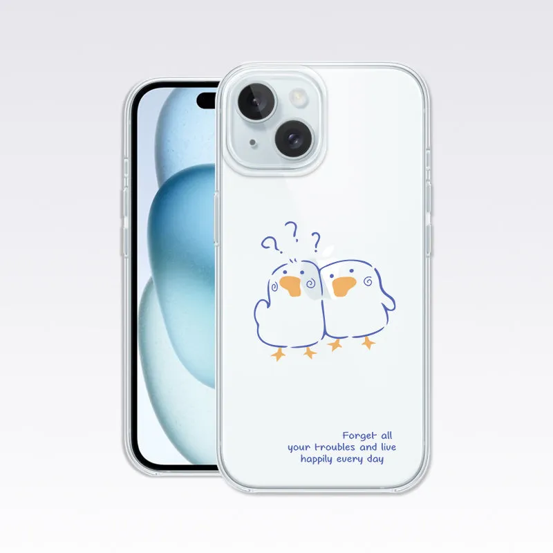 Cute Duck Forget-1 Clear Silicon Cover