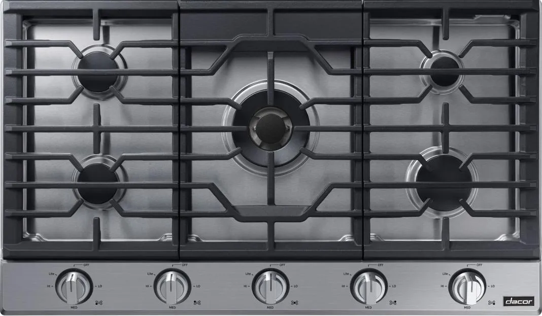 Dacor - 36 inch wide Gas Cooktop in Stainless - DTG36P875NS