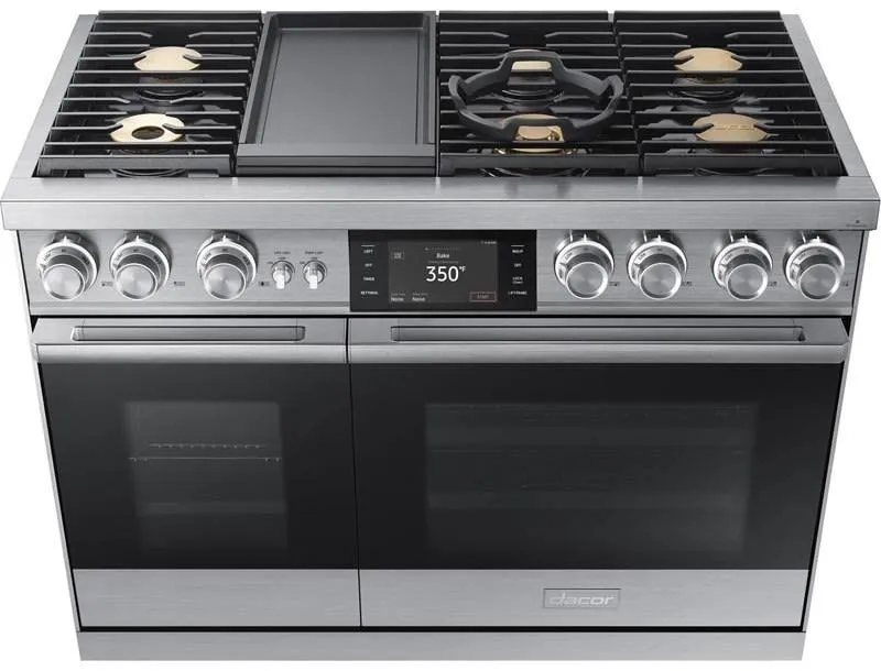 Dacor - 6.6 cu. ft  Dual Fuel Range in Stainless - DOP48M96DLS