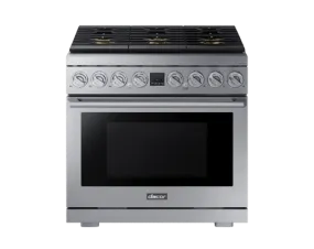 Dacor DOP36P86DLS Transitional 36" Dual-Fuel Range, Silver Stainless Steel, Natural Gas/Liquid Propan