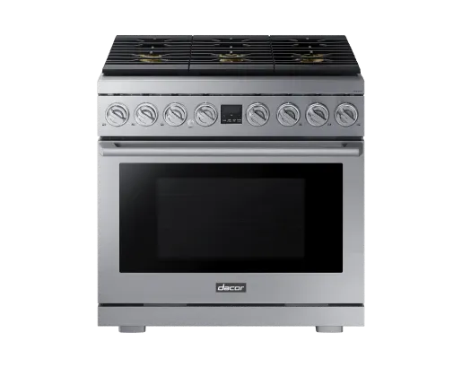 Dacor DOP36P86GLS Transitional 36" Gas Range, Silver Stainless Steel, Natural Gas/Liquid Propane