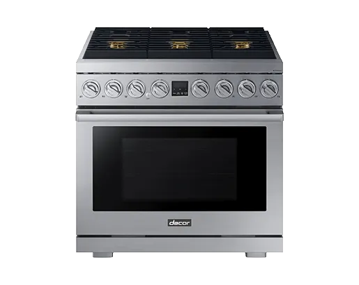 Dacor DOP36T86GLS Transitional 36" Gas Range, Silver Stainless Steel, Natural Gas/Liquid Propane