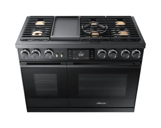 Dacor DOP48M96DPM 48" Pro Dual-Fuel Steam Range, Graphite Stainless Steel, Liquid Propane