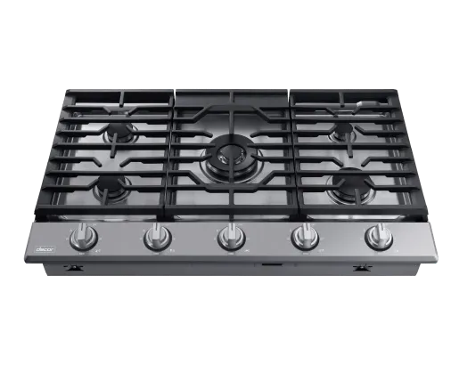 Dacor DTG36P875NS Transitional 36" Gas Cooktop, Silver Stainless Steel, Natural Gas/Liquid Propane