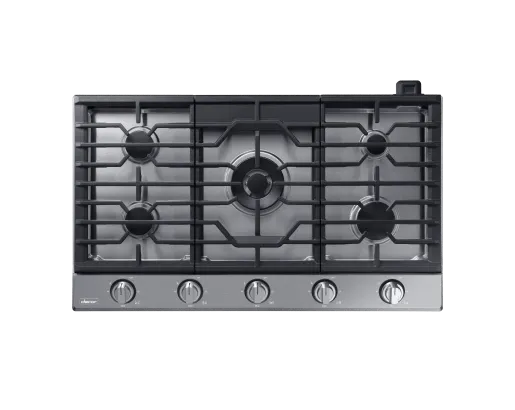 Dacor DTG36P875NS Transitional 36" Gas Cooktop, Silver Stainless Steel, Natural Gas/Liquid Propane