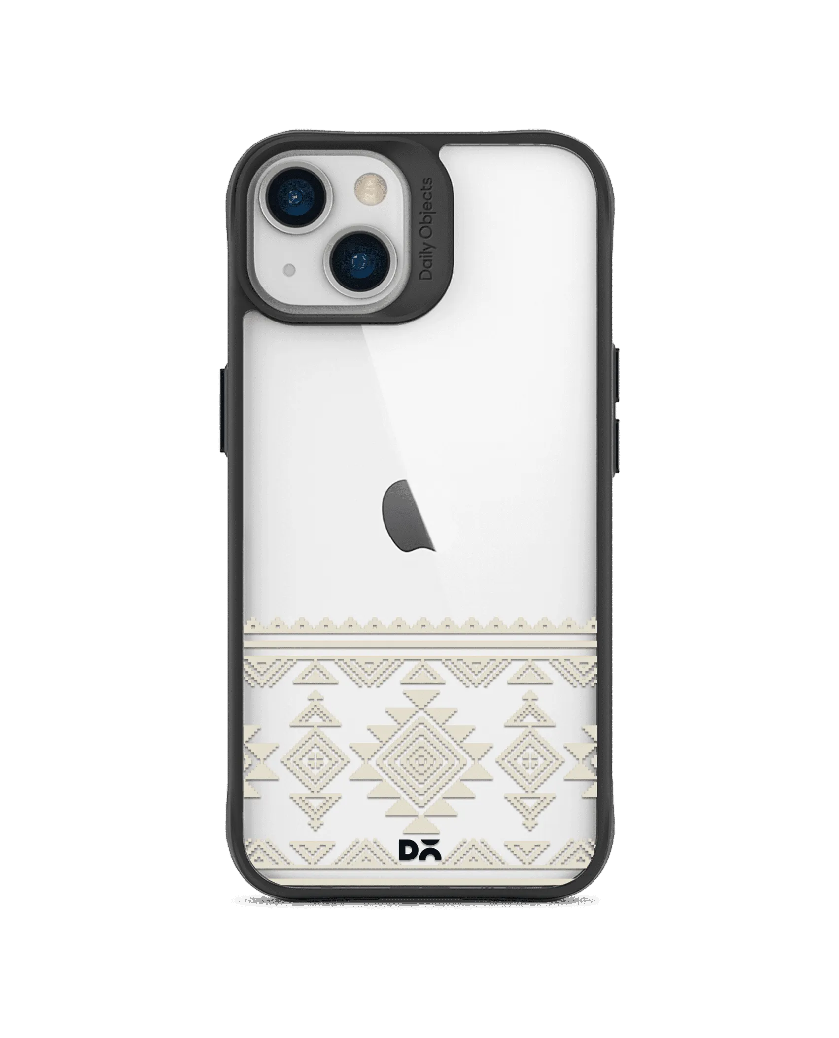 DailyObjects Mandala Tattoo Off White Black Hybrid Clear Case Cover For iPhone 13 Mini