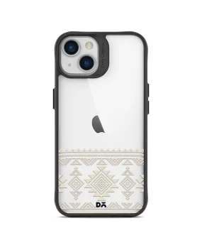 DailyObjects Mandala Tattoo Off White Black Hybrid Clear Case Cover For iPhone 13 Mini