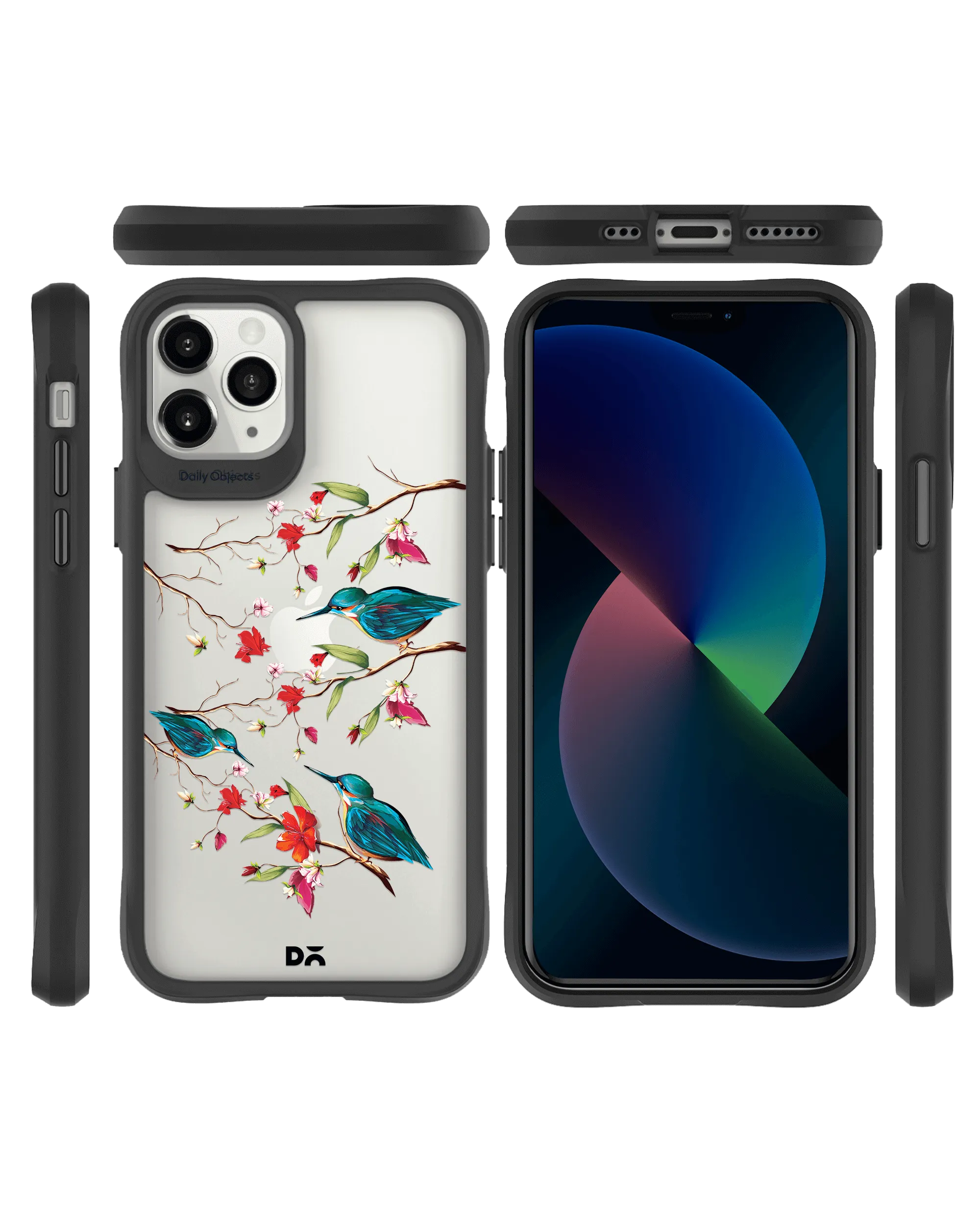 DailyObjects Melody Birds Black Hybrid Clear Case Cover For iPhone 11 Pro Max