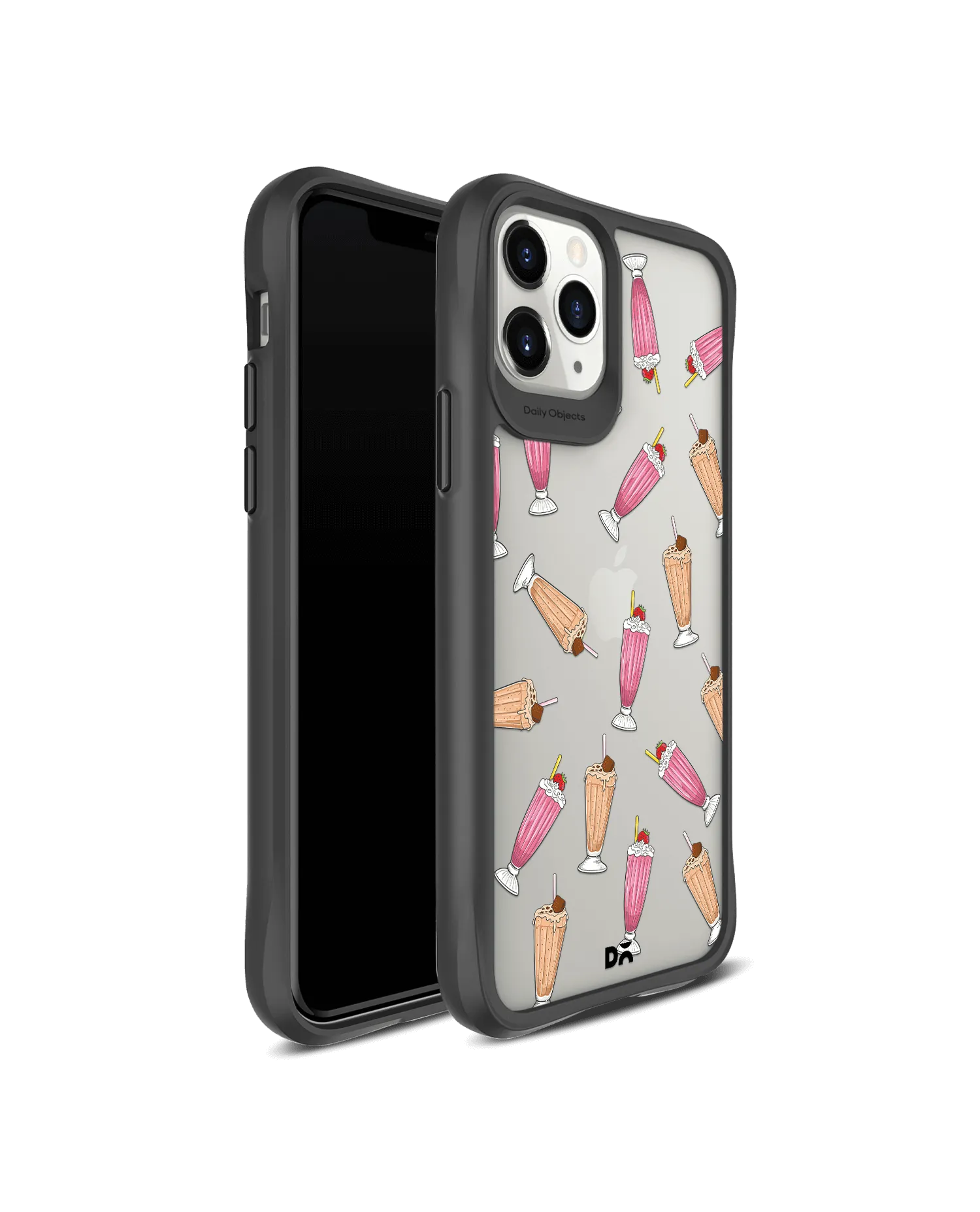 DailyObjects Milkshake Icon Black Hybrid Clear Case Cover For iPhone 11 Pro Max