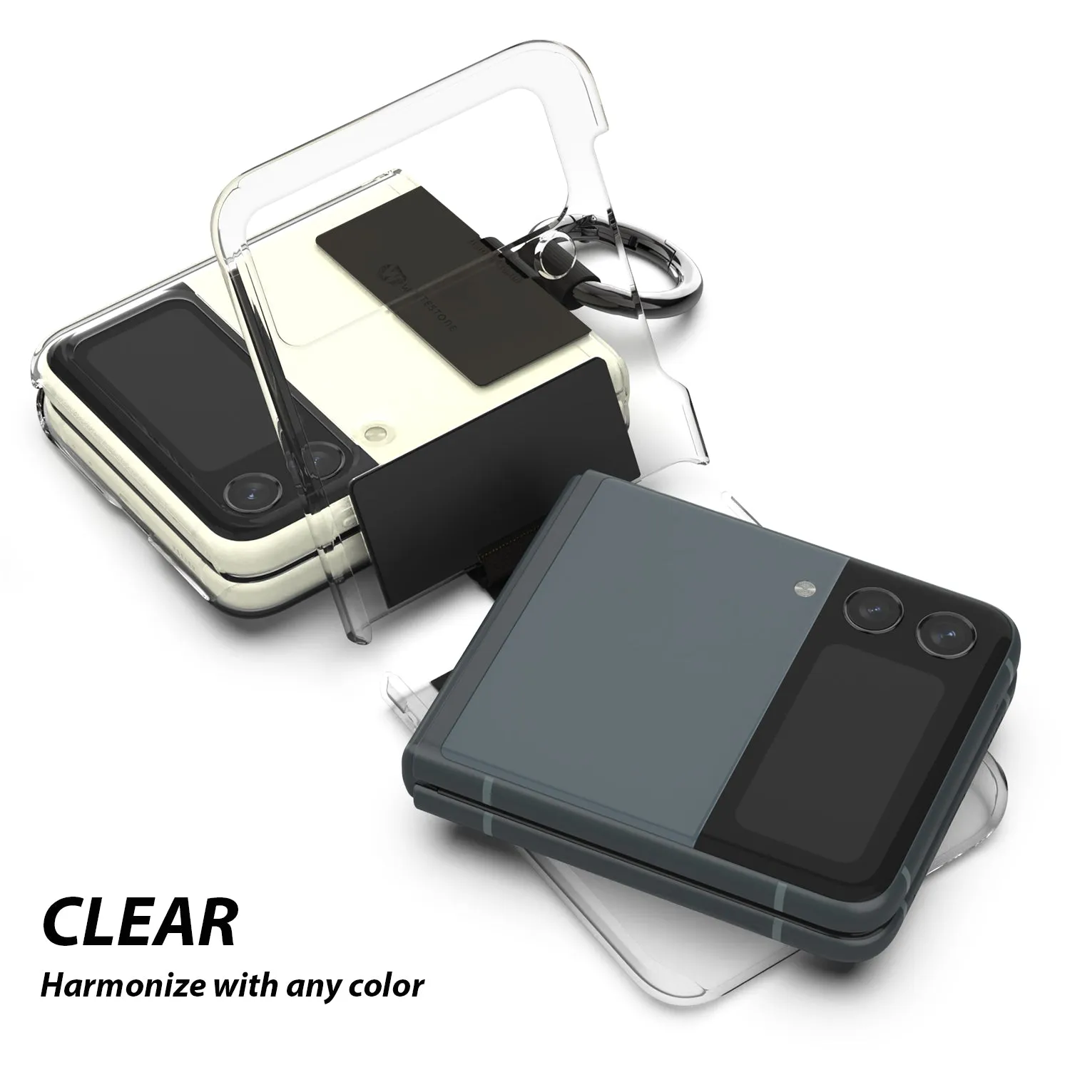 [Dome Case] Samsung Galaxy Z Flip 4 Clear Case with Ring