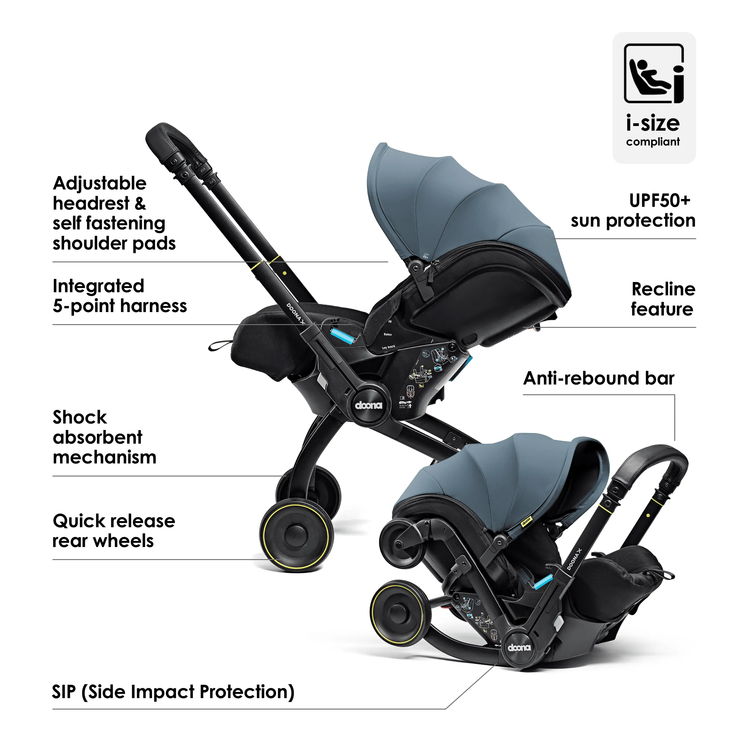 Doona X Car Seat & Stroller Ocean Blue