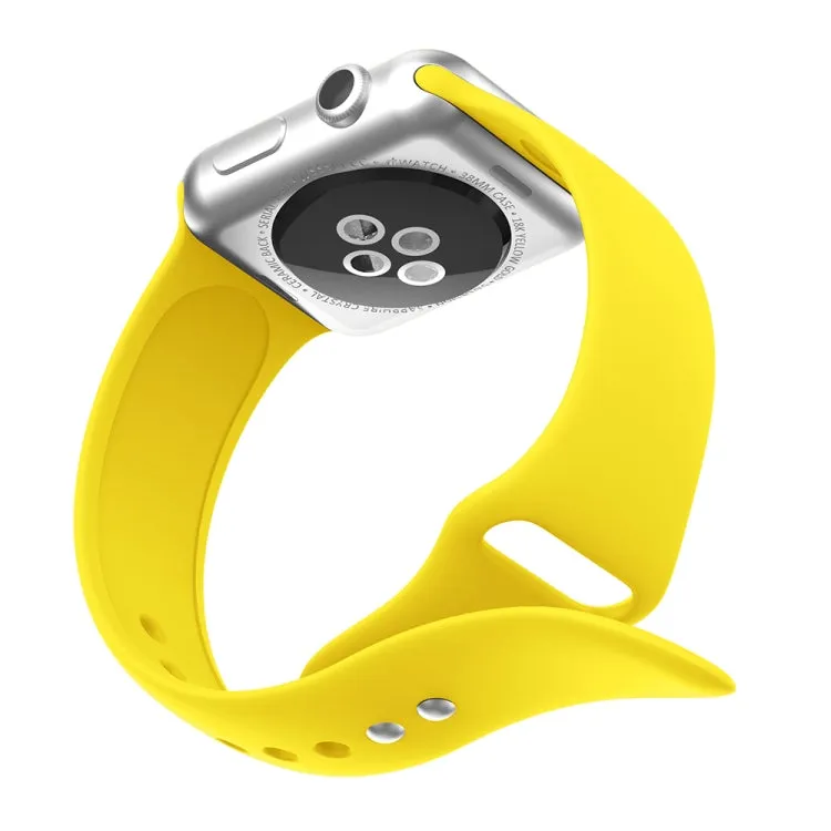 Double Rivets Silicone Watch Band for Apple Watch Series 3 & 2 & 1 38mm(Yellow)