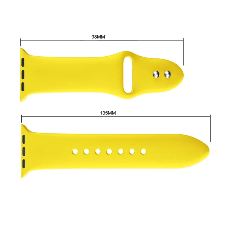 Double Rivets Silicone Watch Band for Apple Watch Series 3 & 2 & 1 38mm(Yellow)