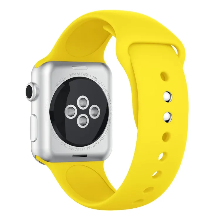 Double Rivets Silicone Watch Band for Apple Watch Series 3 & 2 & 1 38mm(Yellow)