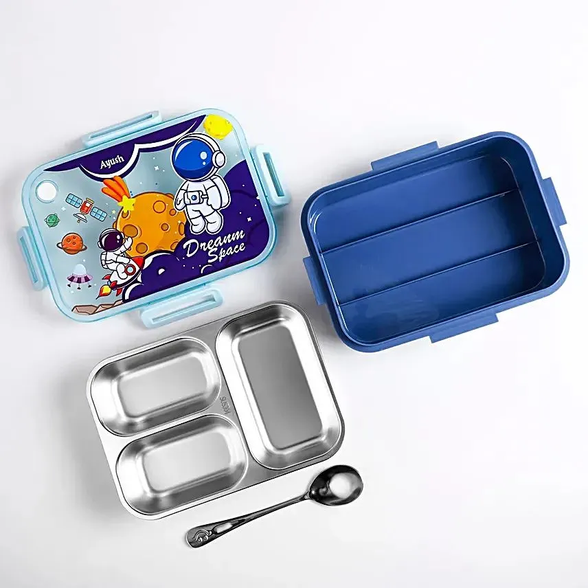 Dream Space 3 Compartment Stainless Steel Bento Lunch Box