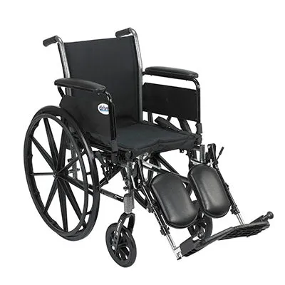 Drive, Cruiser III Light Weight Wheelchair with Flip Back Removable Arms, Full Arms, Elevating Leg Rests, 18" Seat