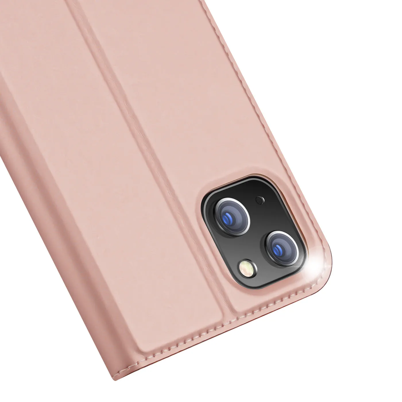 DUX DUCIS Skin Pro Faux Leather Wallet Flip Case for Apple iPhone 14 Plus - Rose Gold