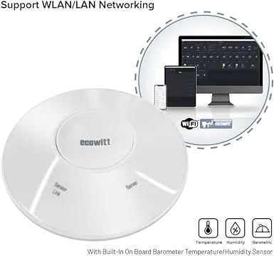 Ecowitt Gateway GW2000: IOT Wi-Fi Hub with Built-in Indoor Temp/Humidity/Barometric