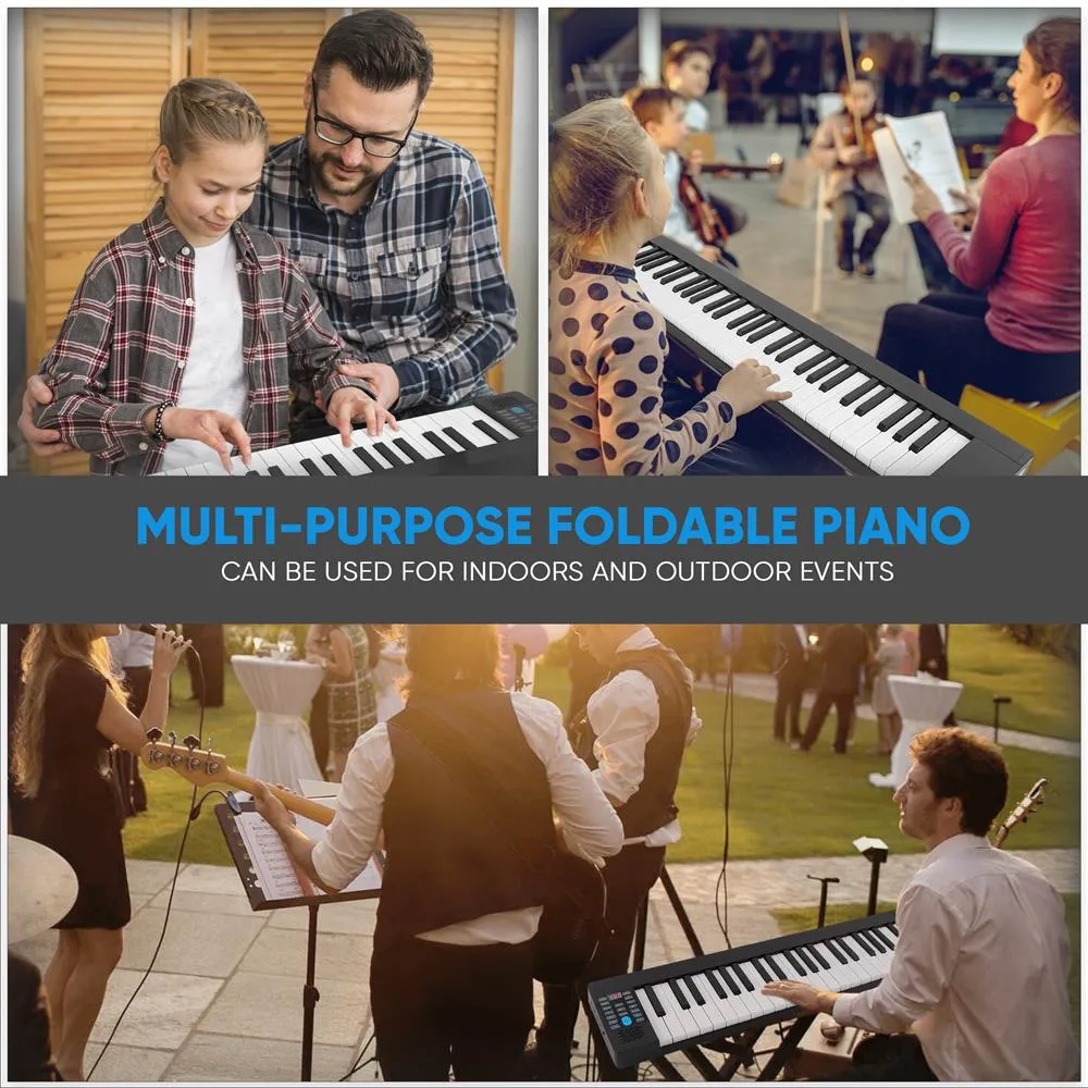 Electric Musical Piano Keyboard - Portable And Foldable Electronic Piano Keyboard With 88 Standard Keys And 129 Tones