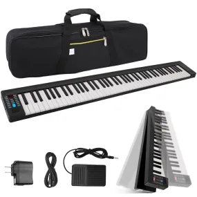 Electric Musical Piano Keyboard - Portable And Foldable Electronic Piano Keyboard With 88 Standard Keys And 129 Tones