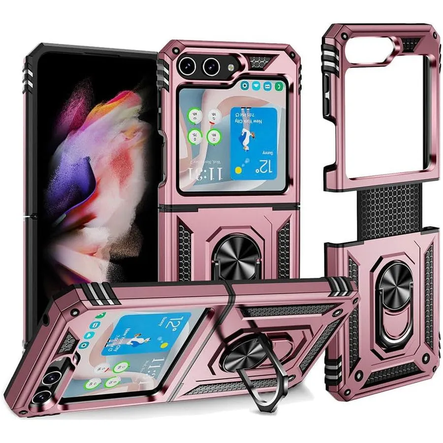 Entronix Samsung Galaxy Z Flip 6 Case - Guard Ring Holder, Dual Layer Protection