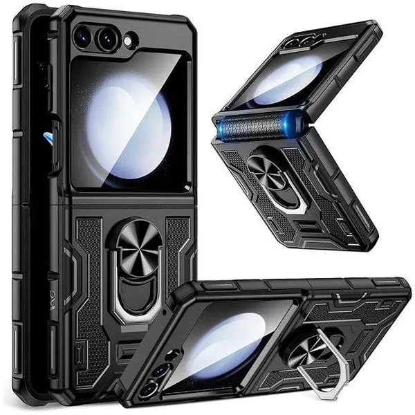 Entronix Samsung Galaxy Z Flip 6 Case - Guard Ring Holder, Dual Layer Protection