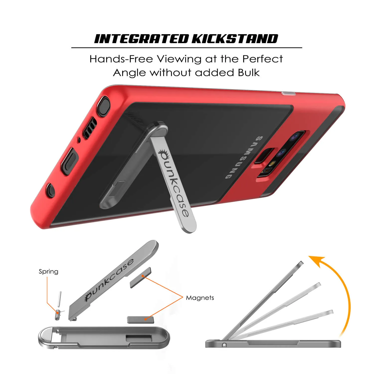 Galaxy Note 9 Lucid 3.0 PunkCase Armor Cover w/Integrated Kickstand and Screen Protector [Red]