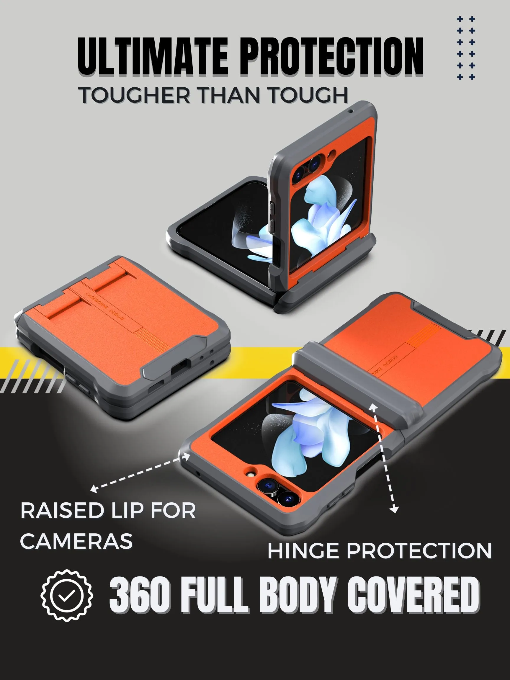 Galaxy Z Flip 5 Case - Military Grade with Hinge Protection & Tempered Glass Screen Protector