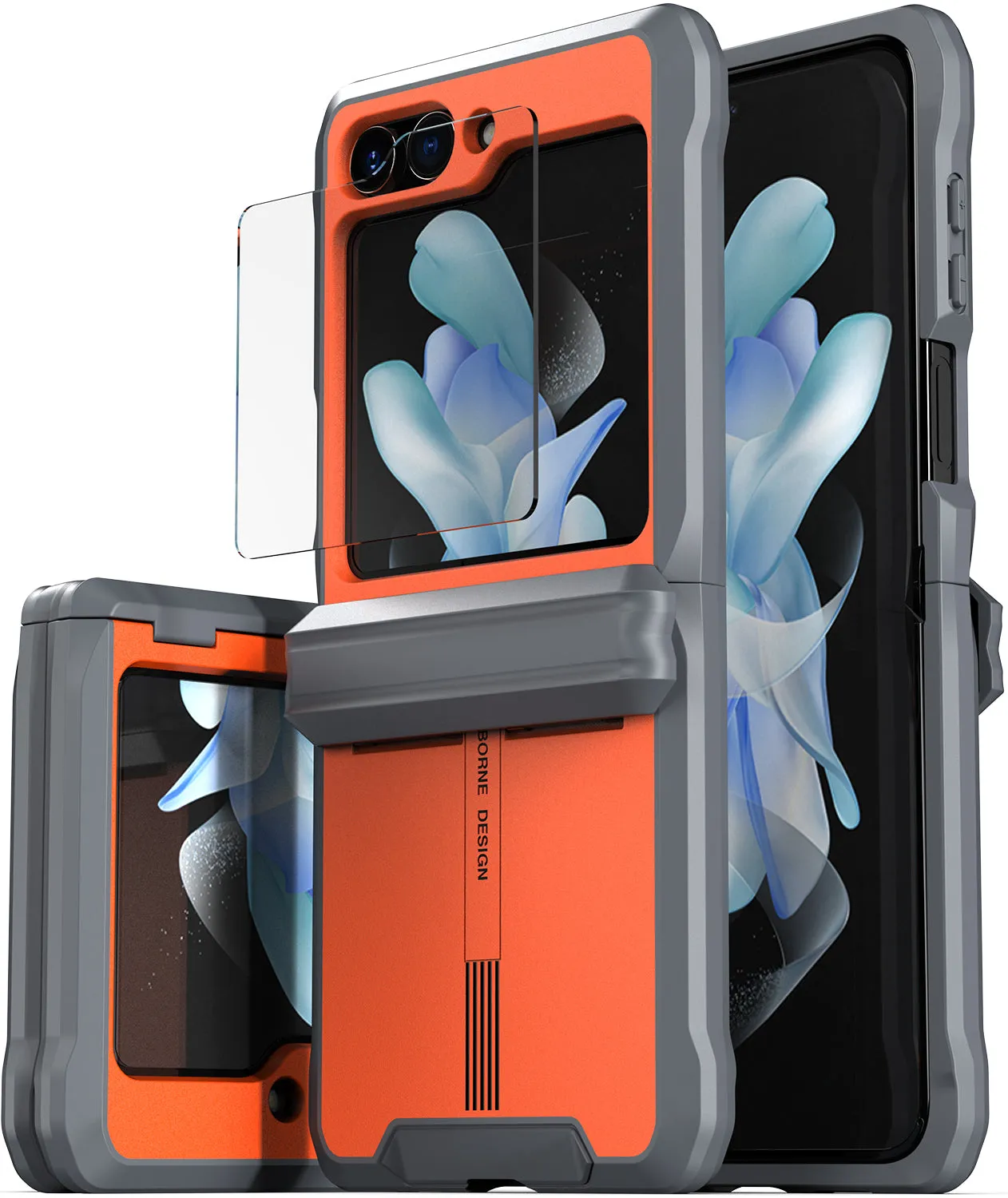 Galaxy Z Flip 5 Case - Military Grade with Hinge Protection & Tempered Glass Screen Protector