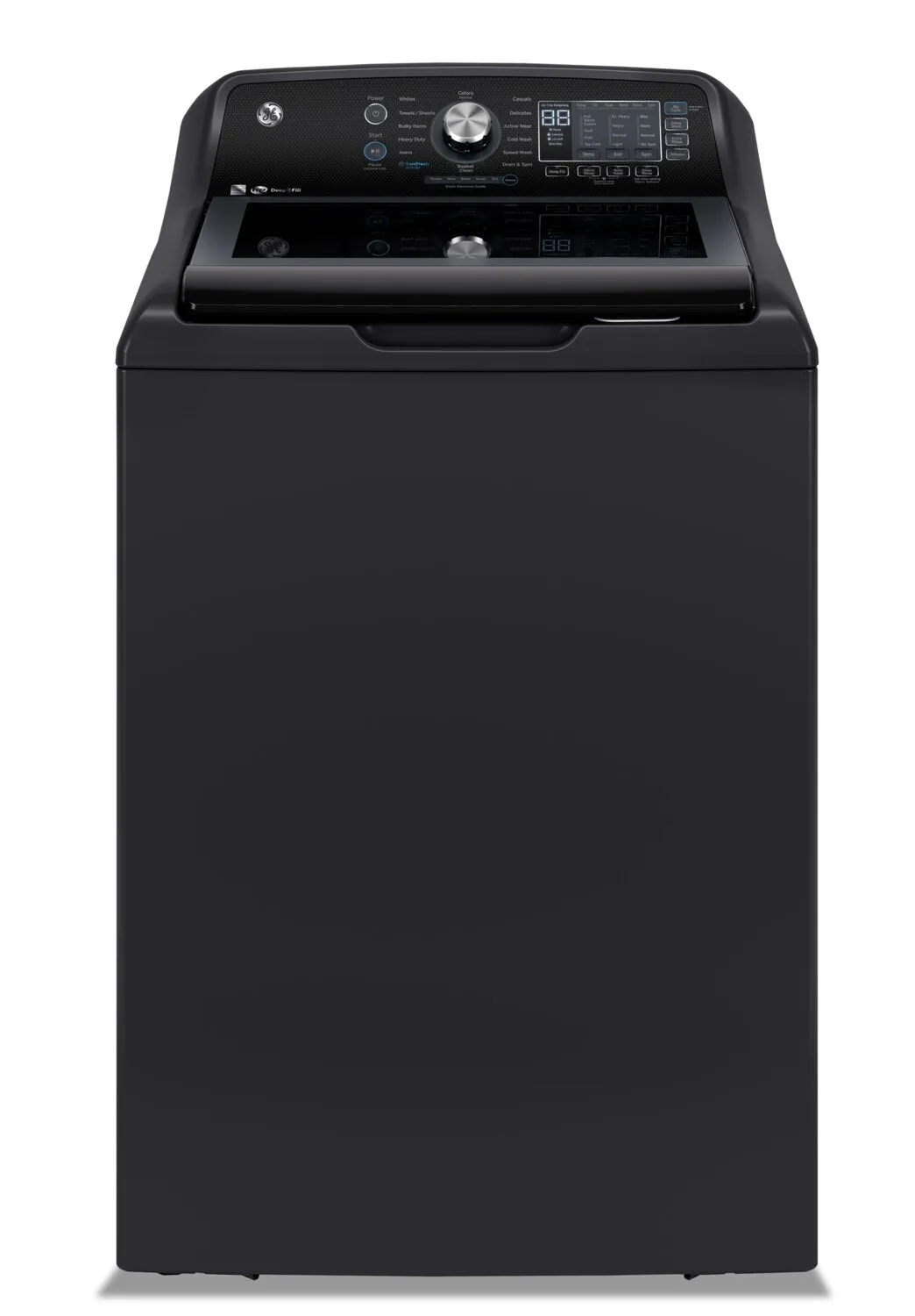 GE 5.3 Cu. Ft. Top-Load Washer and 7.4 Cu. Ft. Electric Dryer with SaniFresh - GTW690BMTDG/GTD69EBPTDG