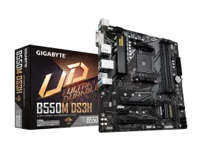 GIGABYTE B550M DS3H (AM4 AMD/B550/Micro ATX/Dual M.2/SATA 6Gb/s/USB 3.2 Gen 1/PCIe 4.0/HMDI/DVI/DDR4/Motherboard)