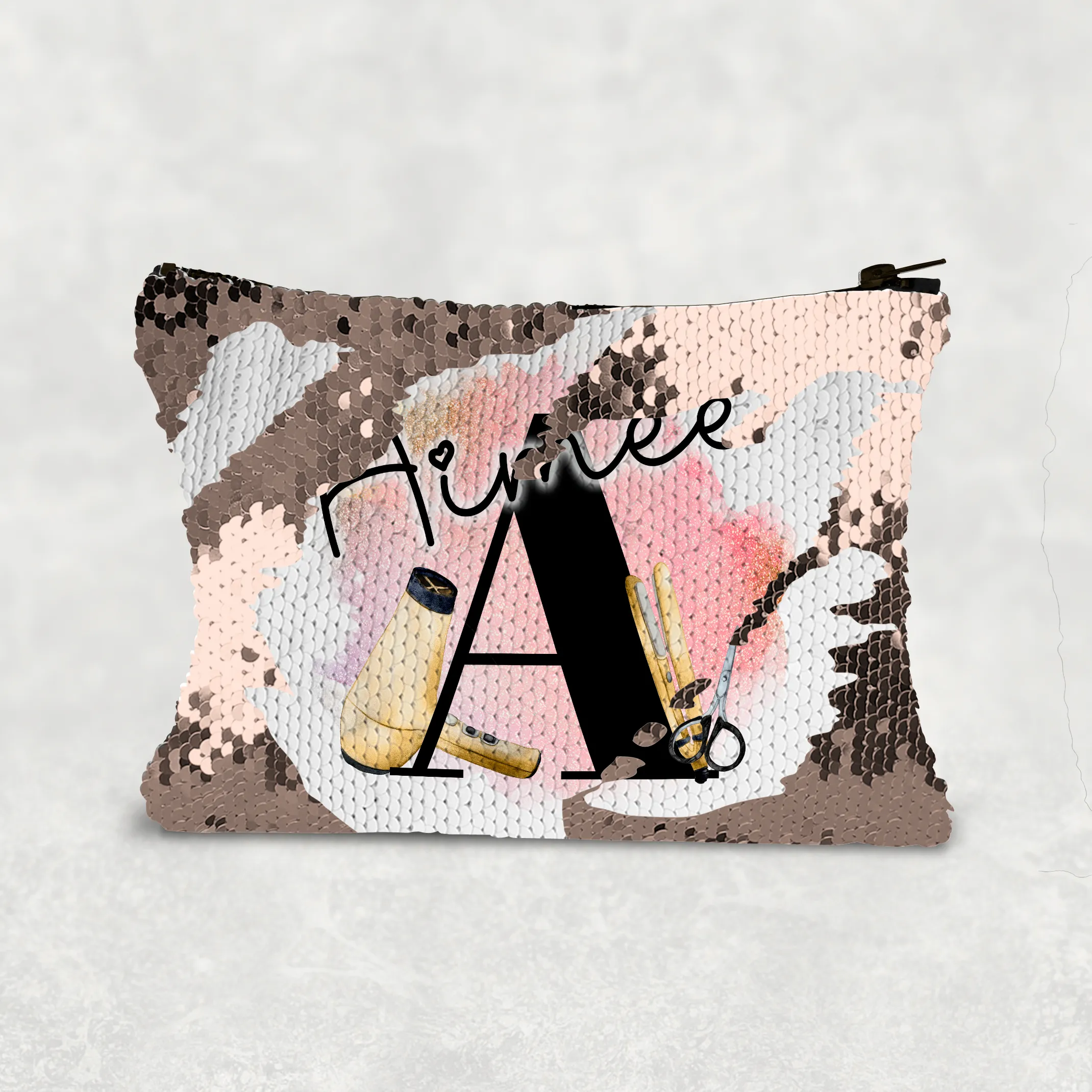 Hairdresser Alphabet Sequin Personalised Bag