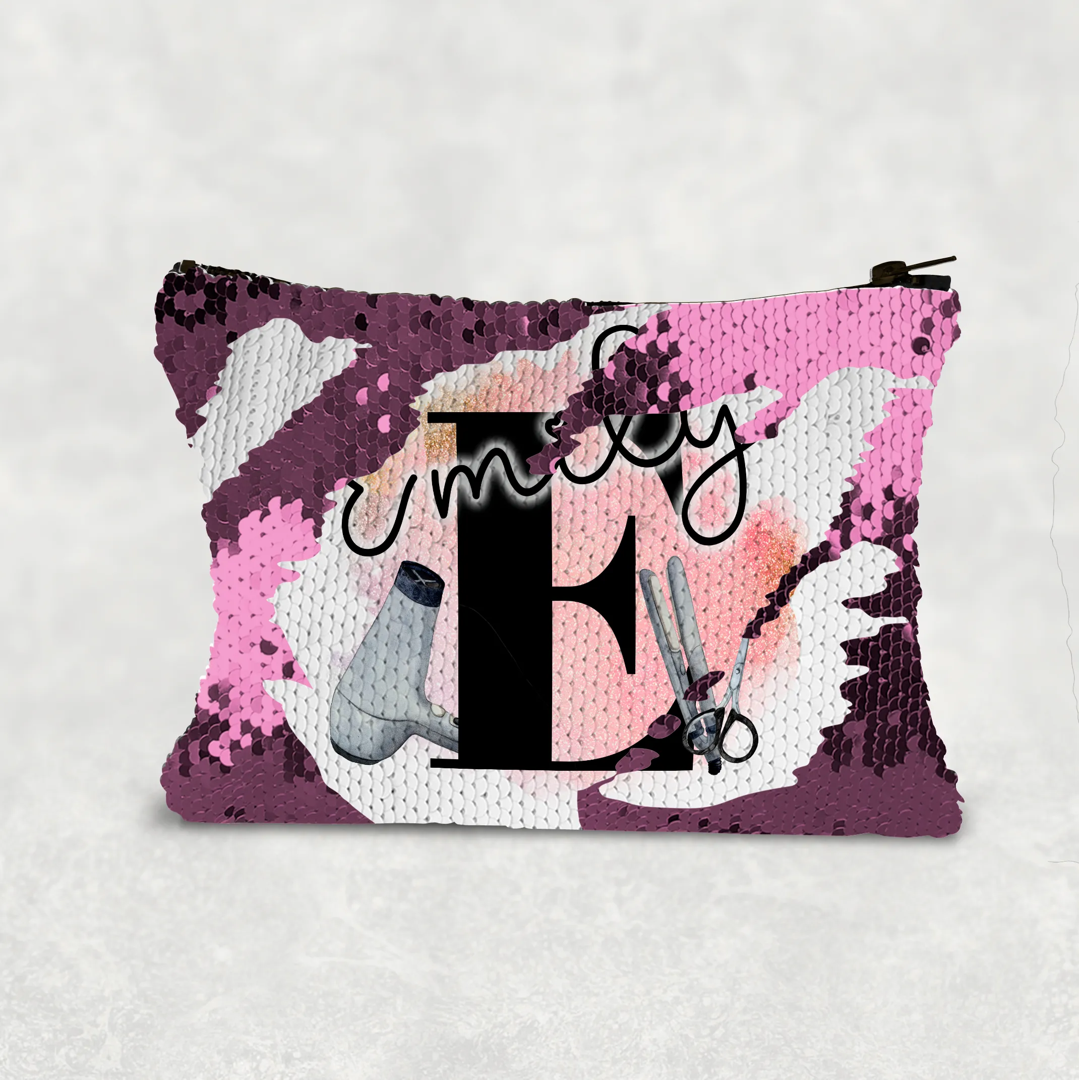 Hairdresser Alphabet Sequin Personalised Bag