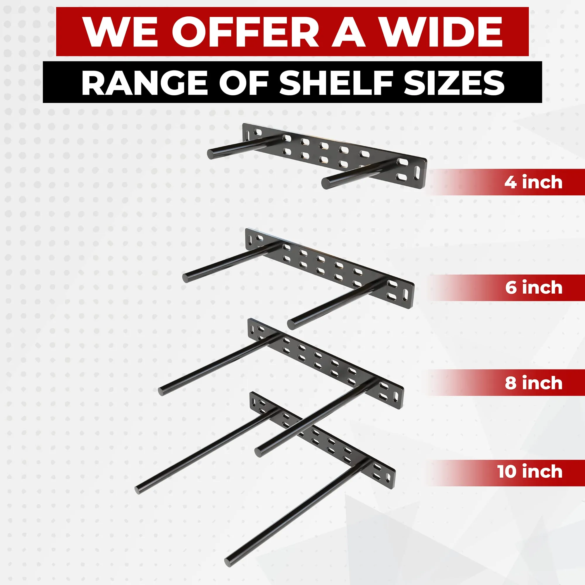 Heavy Duty Black Floating Shelf Brackets 6 Inch