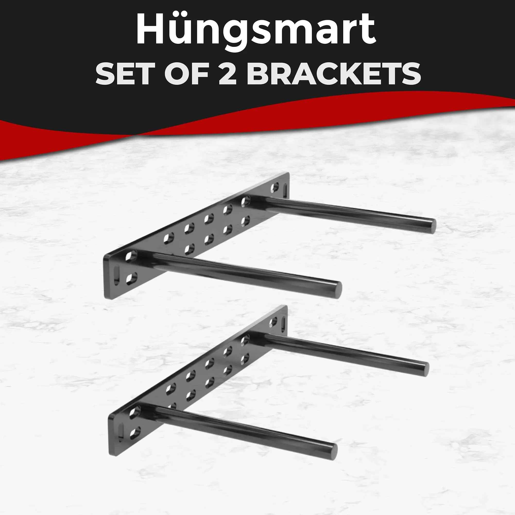 Heavy Duty Black Floating Shelf Brackets 6 Inch