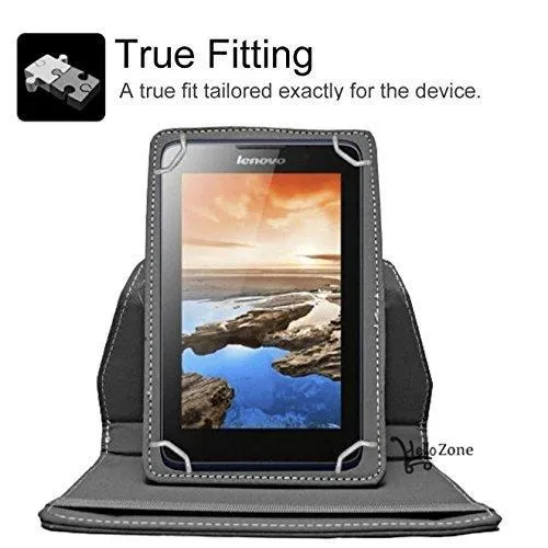 Hello Zone Exclusive 360° Rotating 7" Inch Flip Case Cover Book Cover for Micromax Canvas Tab P701 -Black