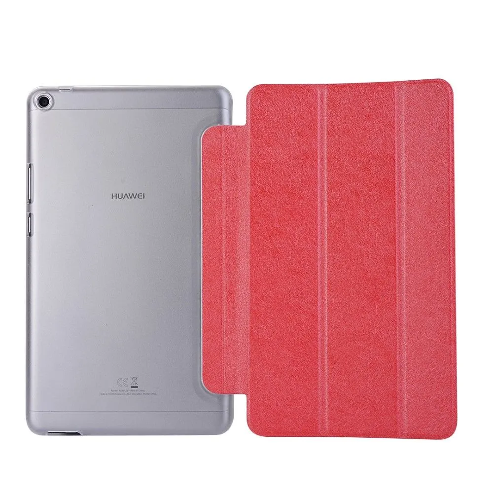 Huawei MediaPad T3 8.0 silk texture PU leather flip case - Red