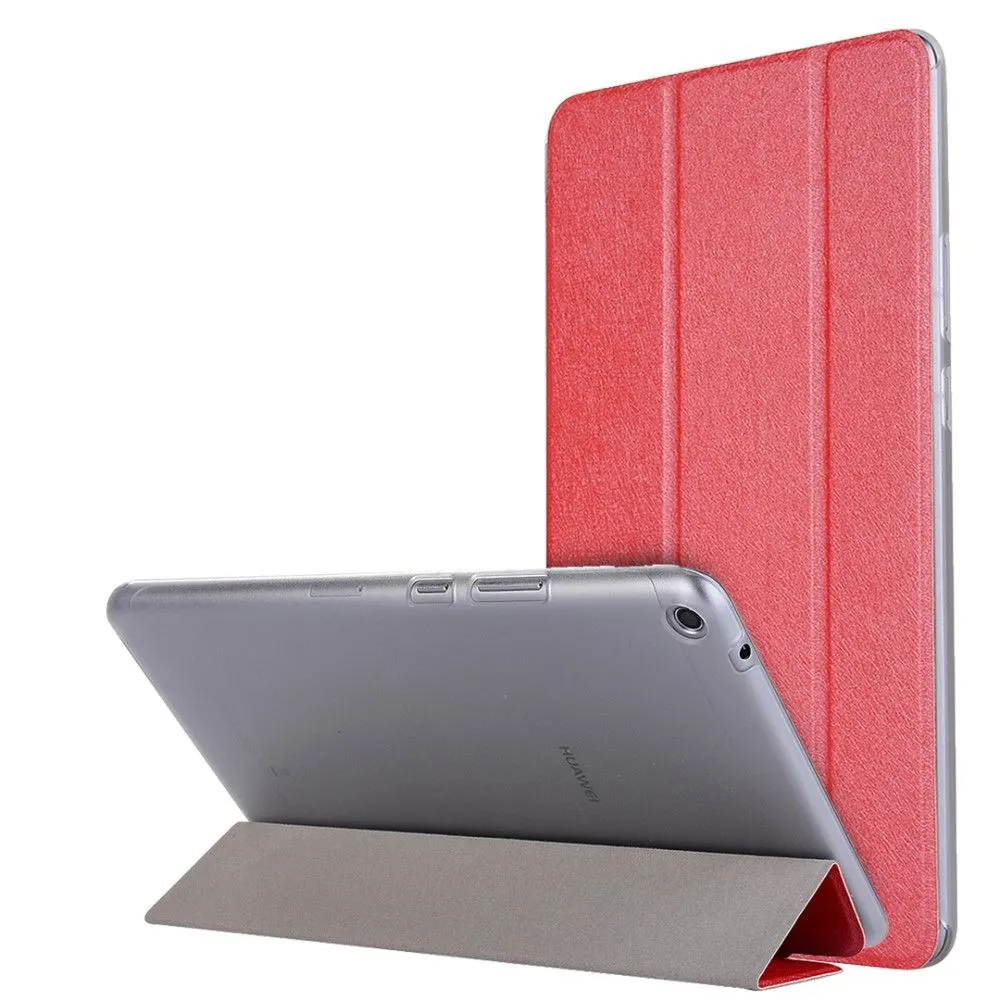 Huawei MediaPad T3 8.0 silk texture PU leather flip case - Red