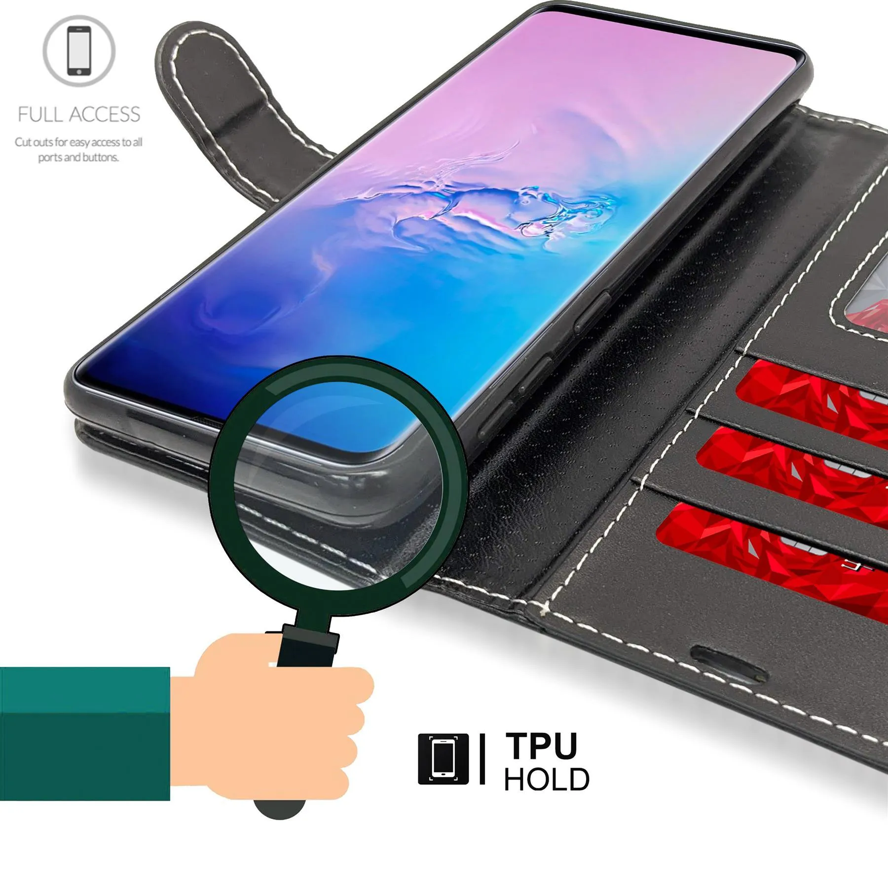 Huawei P40 Flip Folio Book Wallet Case