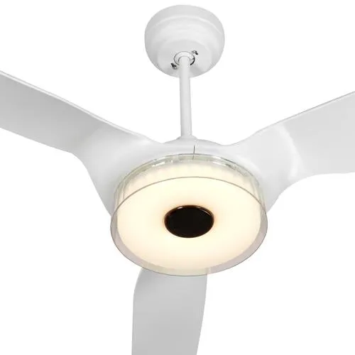 Icebreaker White/White 3 Blade Smart Ceiling Fan with Dimmable LED Light Kit Works with Remote Control, Wi-Fi apps and Voice control via Google Assistant/Alexa/Siri