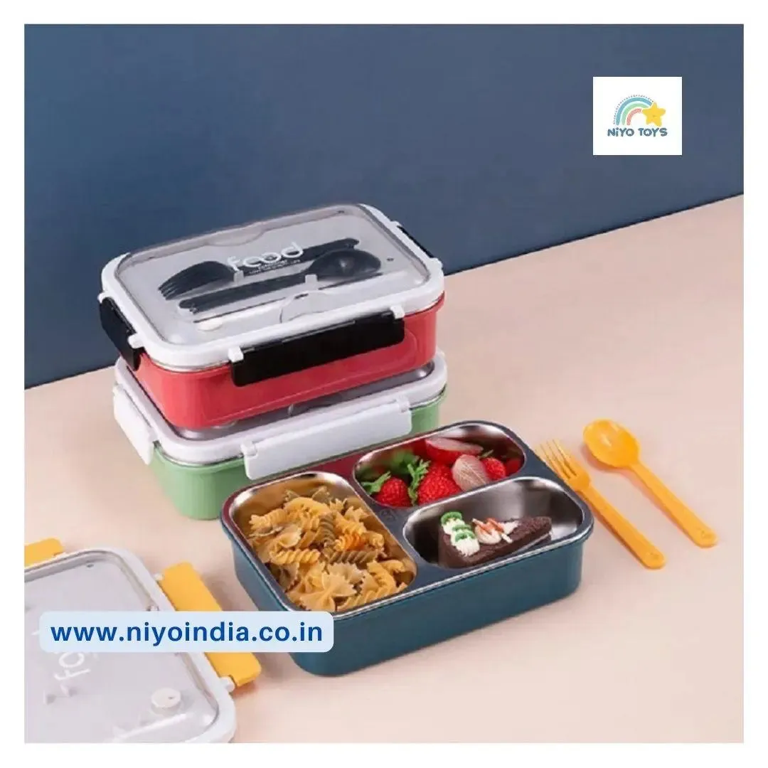 Insulated Leakproof Lunch Box 3 grid Stainless Steel