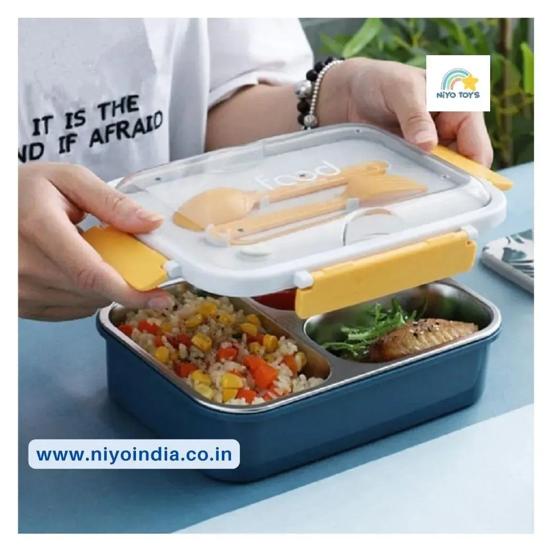 Insulated Leakproof Lunch Box 3 grid Stainless Steel