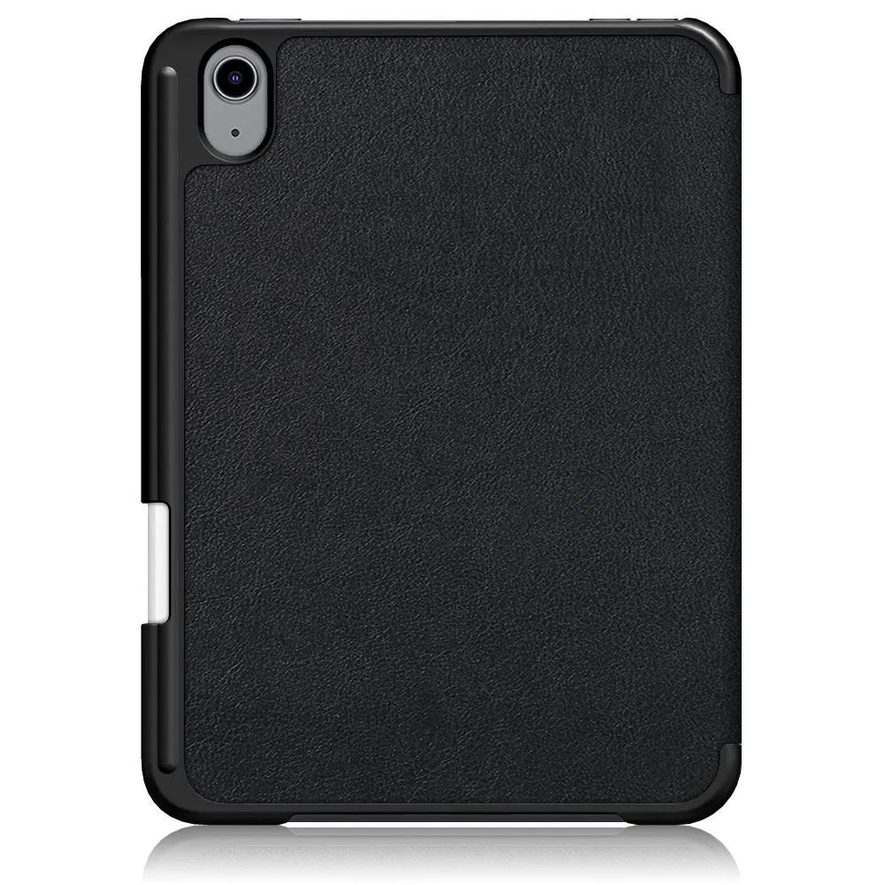 iPad Mini 6 (2021) slim tri-fold PU leather flip case with pen slot - Black