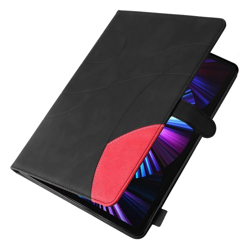 iPad Pro 12.9 (2021) / (2020) / (2018) KT dual color leather flip case - Black