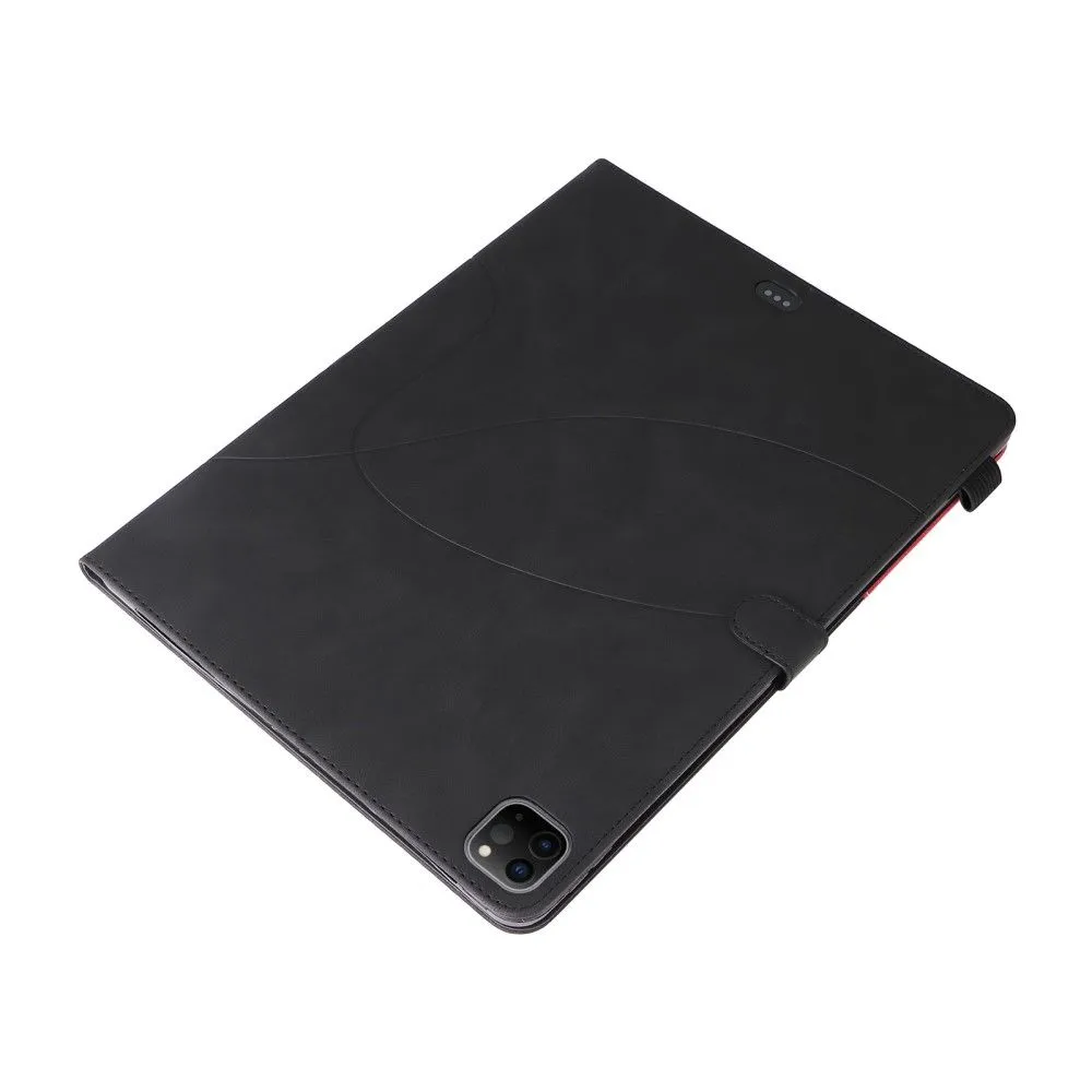 iPad Pro 12.9 (2021) / (2020) / (2018) KT dual color leather flip case - Black