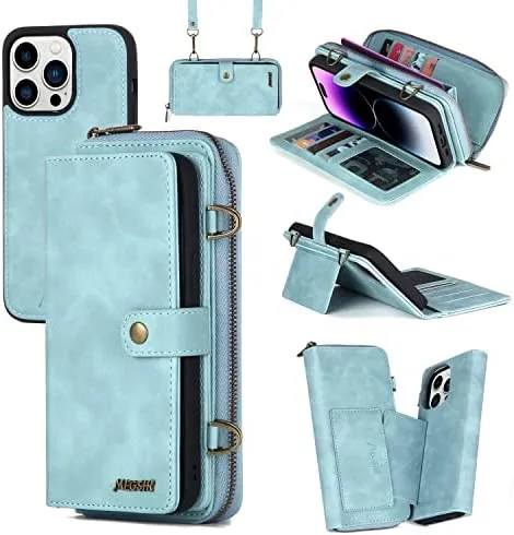 iPhone 14 Pro Max Wallet Case, Wallet Case Holder Phone Case Black