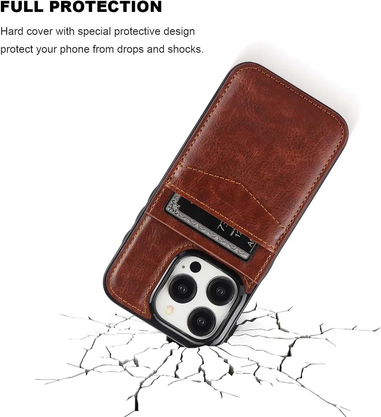 iPhone 15 Pro Case Wallet Credit Card Holder Heavy Duty Protective Cover